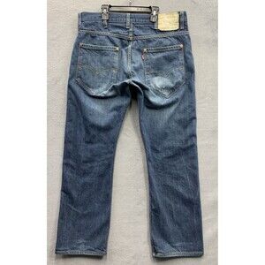 Levi's 514 Denim Jeans 100% Cotton Men's Medium Wash Blue Size 38X32 Read
